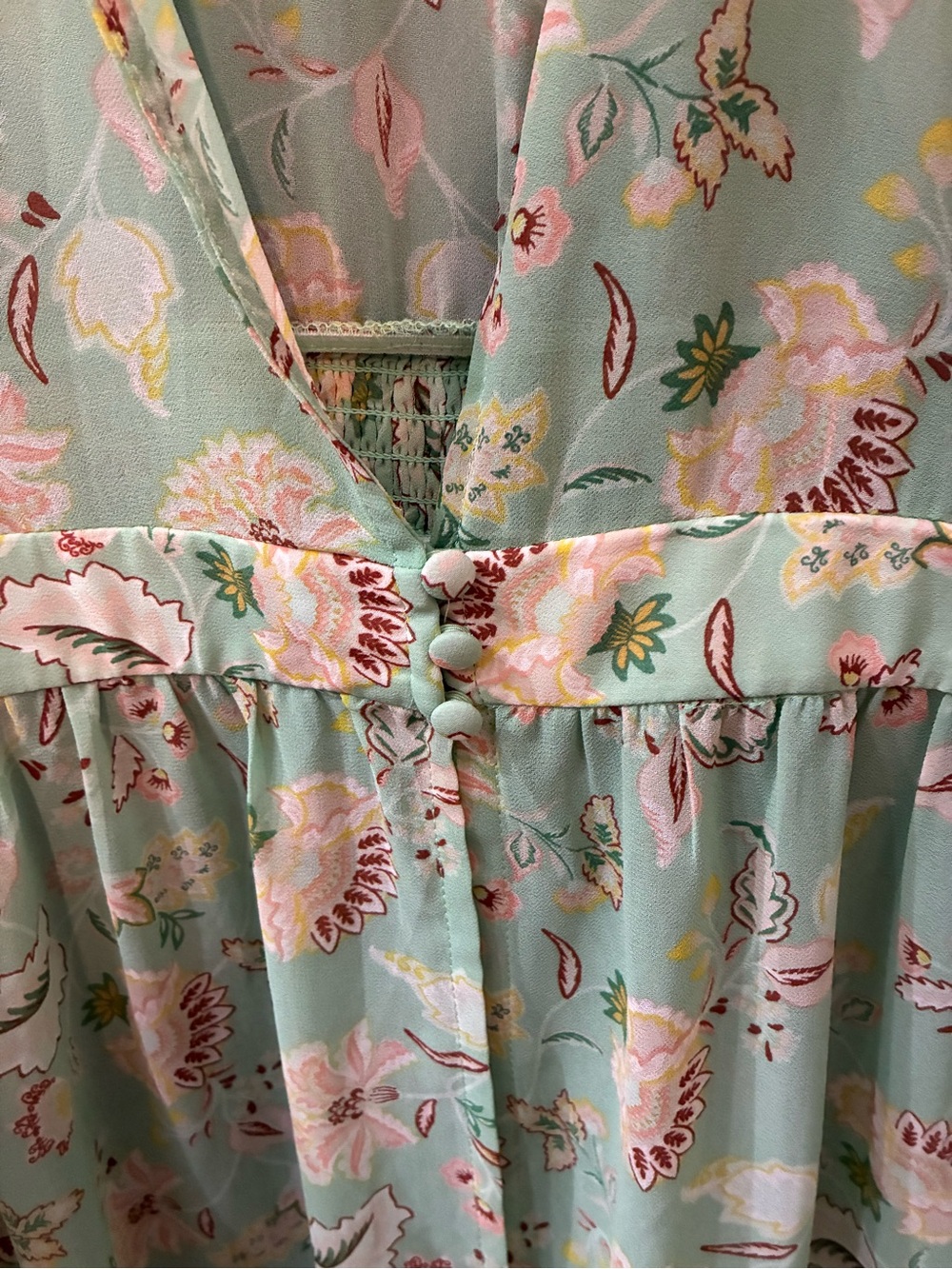 Feminine Floral Mint Green Women's Swim Coverup - Lightweight Beach Kimono - Picture 3 of 6
